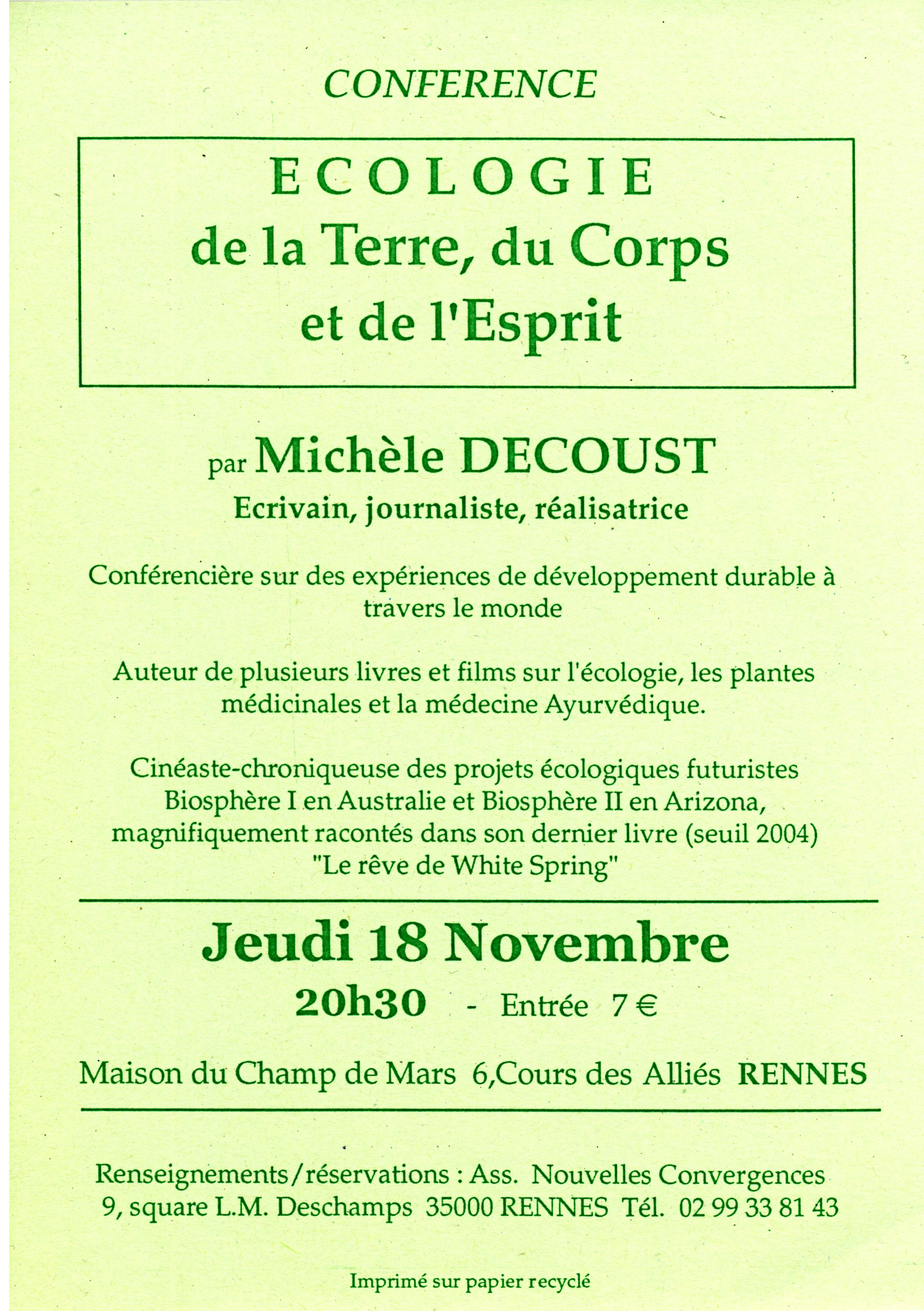 Conférence Michèle Decoust